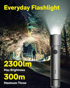 HOTO LED Flashlight High Lumens, Rechargeable Tactical Flashlight Super Bright, IP68 Waterproof(HOE0010GL/ QWSDT005)