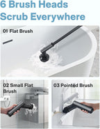 HOTO Replacement Brush Heads for Electric Spin Scrubber | Multi-Surface Cleaning Brushes | Durable & Easy to Replace | For Kitchen, Bathroom, Tiles & Grout (HFE0009GL / QWFGJ005)