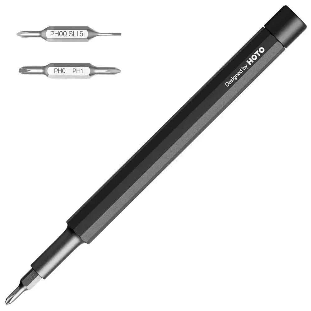 HOTO 5 in 1 Multitool Mini Screwdriver Set, Lightweight Pocket Screwdriver for Eyeglasses & Electronics, Magnetic Bits, Compact EDC Precision Set for Portable Repairs (SILVER)