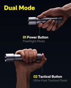 HOTO LED Flashlight High Lumens, Rechargeable Tactical Flashlight Super Bright, IP68 Waterproof(HOE0010GL/ QWSDT005)