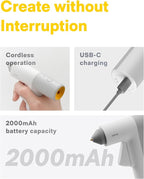 HOTO Lithium Glue Gun, Cordless Rechargeable Hot Melt Glue Gun with Fast Heating & Precision Nozzle | DIY, Crafts & Home Repair Tool (HTE0003GL / QWRJQ001)