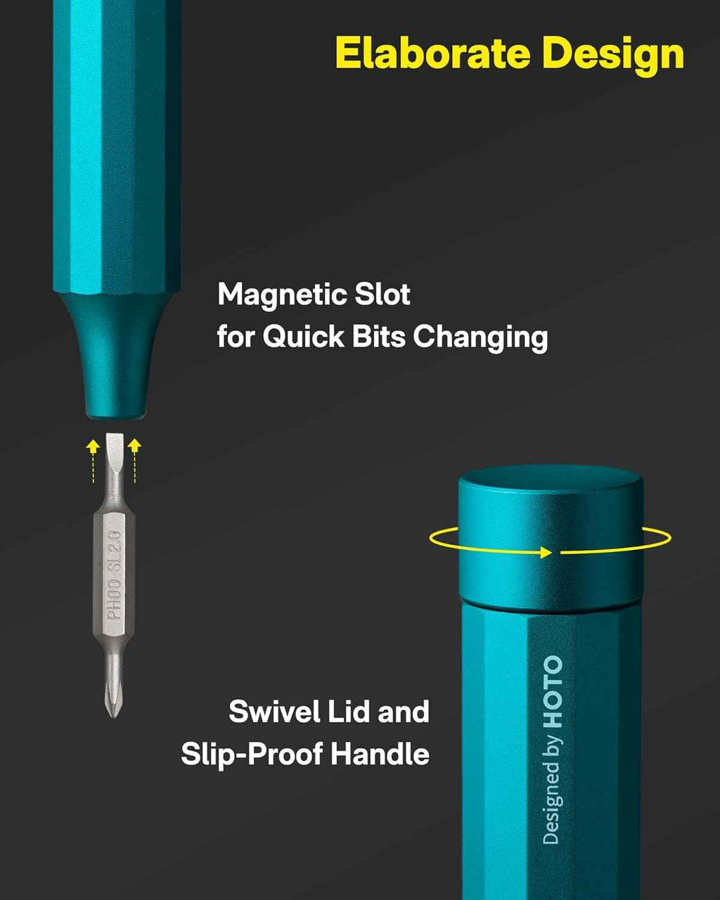 HOTO 24 in 1 Multi Bit Mini Screwdriver Set Magnetic, Manual Precision Screwdriver Set, EDC Pen Screwdriver for Eyeglasses, Electronics, Watches, Phones, Laptops, Cameras
