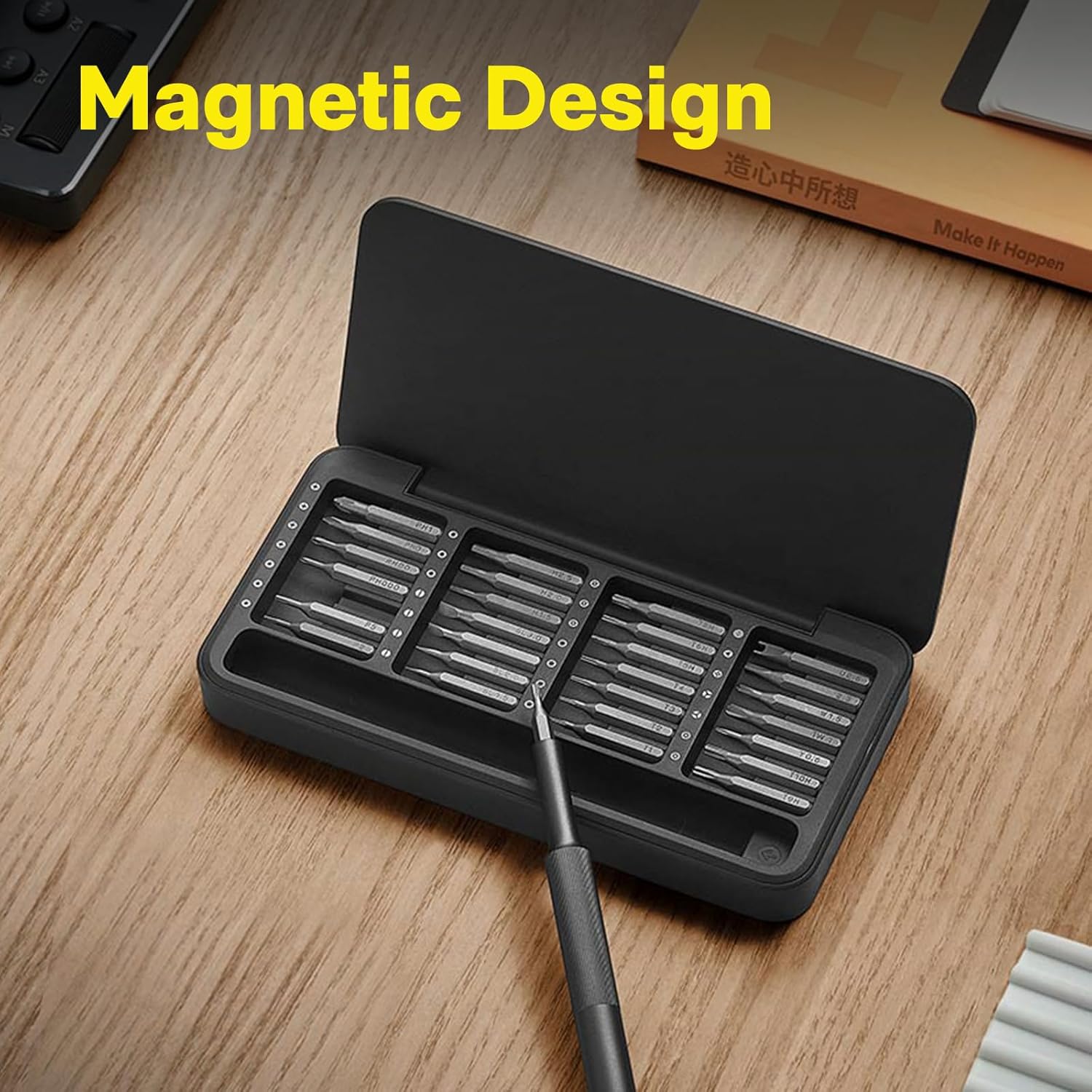 HOTO Precision Screwdriver Set 28-in-1 | Manual Magnetic Bits Kit & Storage Box, S2 Steel Bits, Portable Repair Tool for Phones, Laptops, Watches & Electronics - Hoto India