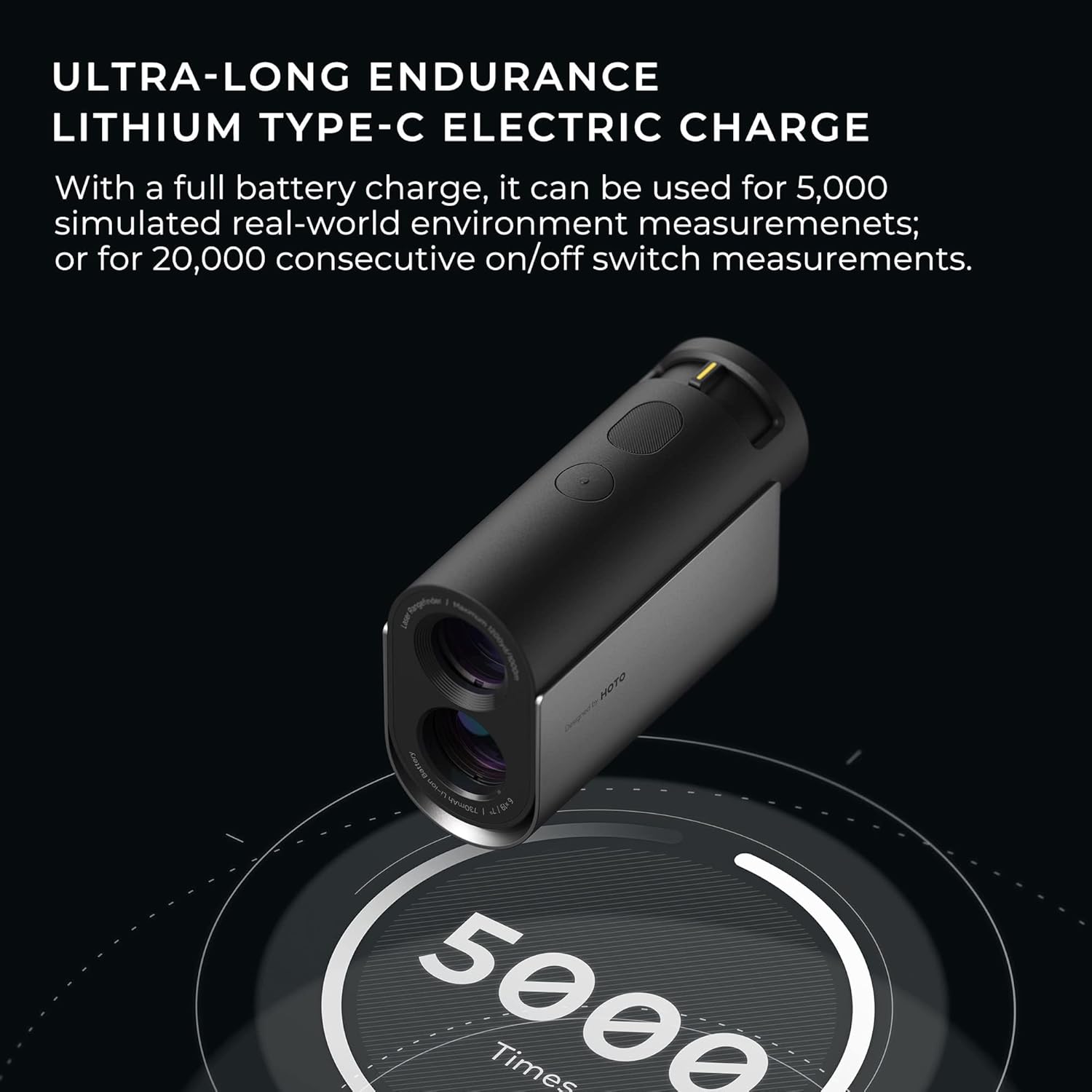 HOTO Golf Laser Rangefinder – Slope + Flag-Lock Digital Laser Measuring Tool, 1100-1200 Yard Range, 6× Magnification, USB-C Rechargeable, IPX4 Weather-Resistant - Hoto India