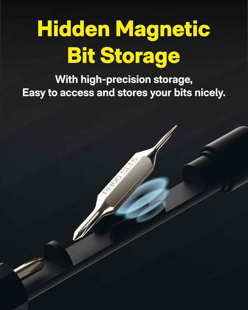 HOTO 5 in 1 Multitool Mini Screwdriver Set, Lightweight Pocket Screwdriver for Eyeglasses & Electronics, Magnetic Bits, Compact EDC Precision Set for Portable Repairs (SILVER)