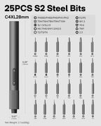 HOTO Electric Precision Screwdriver Set QWLSD010 | 170 RPM Cordless Driver, 25 S2-Steel Bits, USB-C Recharge, Magnetic Case | Ideal for Phones, Laptops, Gadgets & DIY Repair - Hoto India