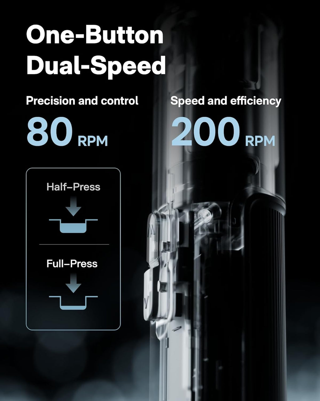 HOTO PixelDrive Cordless Screwdriver Set – Smart Display, 6 Torque Settings, 30 Bits (QWLSD014/HTE0033GL)