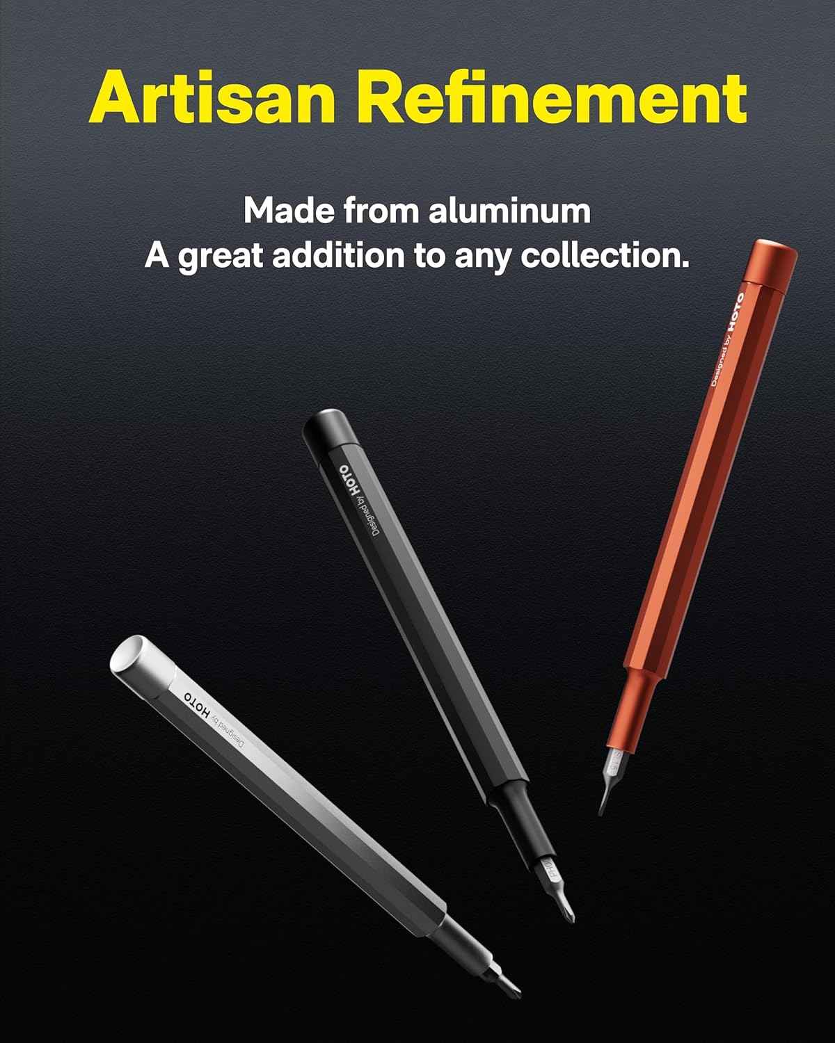 HOTO 5 in 1 Multitool Mini Screwdriver Set, Lightweight Pocket Screwdriver for Eyeglasses & Electronics, Magnetic Bits, Compact EDC Precision Set for Portable Repairs (SILVER)