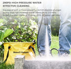 HOTO 20V Cordless Power Washer Pro, Portable Power Cleaner, USB-C Rechargeable, 5-in-1 Nozzle, 2.5Ah Battery, 290 Psi for Washing Car/Fence/Floor Cleaning/Watering (HTT0023EU / QWXCJ002)