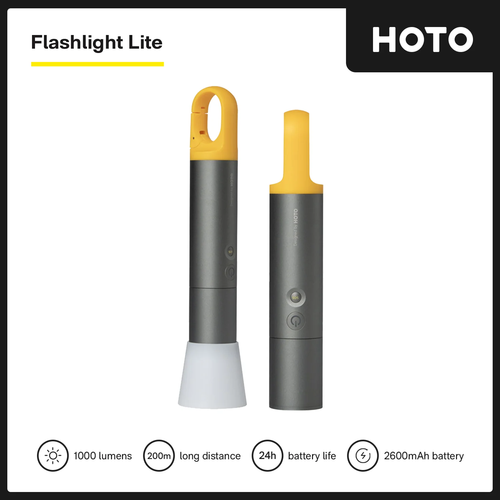 HOTO 12V Cordless Flashlight Lite | High-Brightness LED Torch | Rechargeable, Compact & Lightweight | For Home, Outdoor, Emergency & Repair Use (HTE0015GL / QWSDT001)