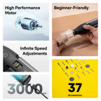HOTO 12V Cordless Rotary Tool Kit Pro | Precision Multi-Purpose Rotary Tool with Variable Speed | Rechargeable & Compact | For DIY, Crafting, Engraving, Polishing & Repairs (HFE0018GL / QWLDM002)