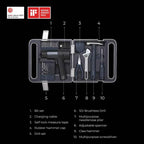 HOTO Brushless Drill Tool Kit, 12V Cordless Power Drill Tool Kit with LED Display, Includes Drill/10 Bits & 8 Drill Bits/Tape Measure/Plier/Spanner/Hammer/Screwdriver, Hidden Buckle Design