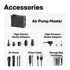 HOTO Air Pump Master – Cordless & 12 V Rechargeable Tire & Inflatable Pump, Up to 150 PSI/350 L min, 9 Smart Modes for Car, Bike, Kayak & Home Use - Hoto India