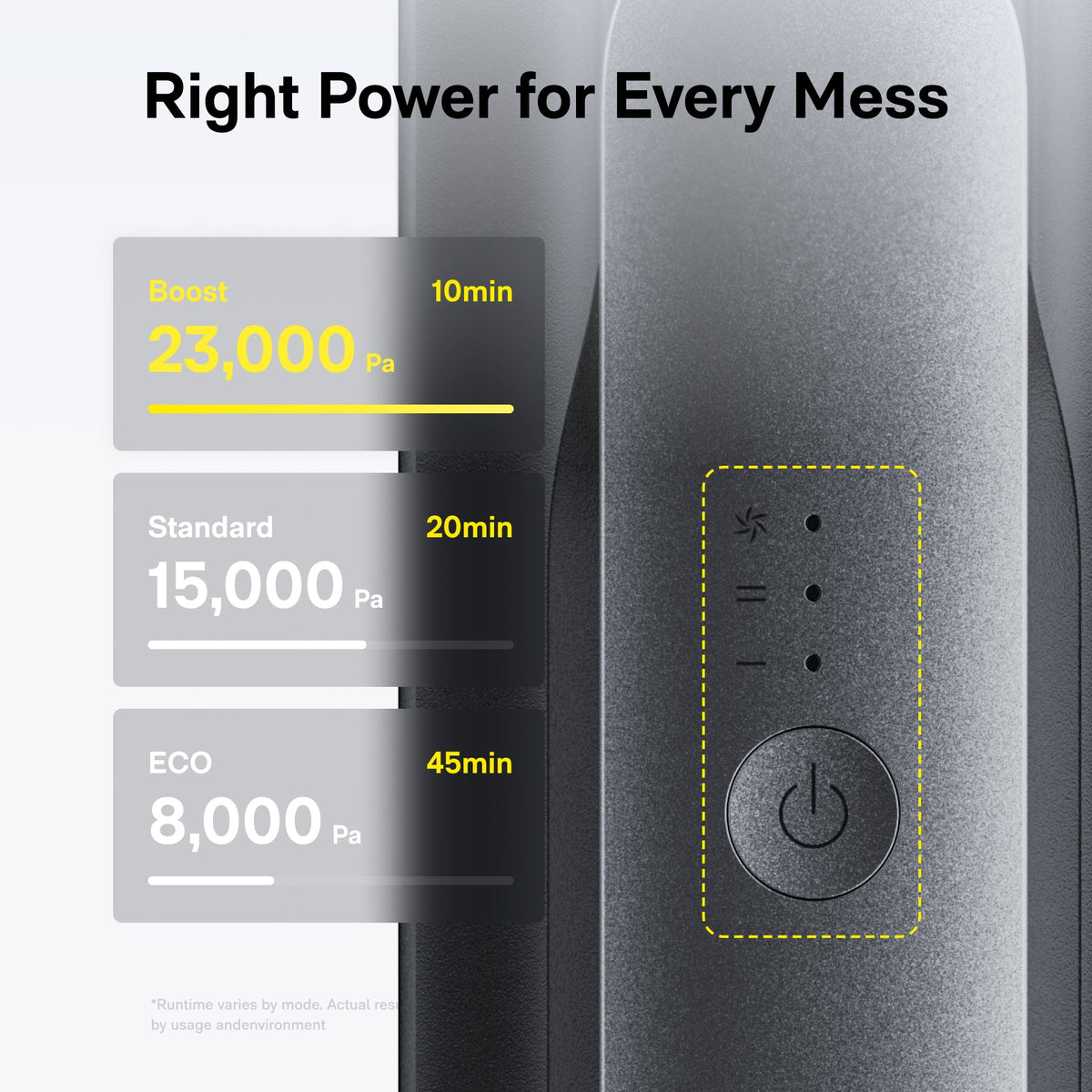 HOTO BlowVac handheld vacuum – Three suction modes