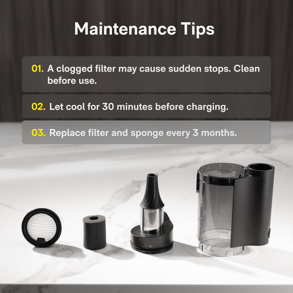 HOTO BlowVac handheld vacuum – Care and maintenance