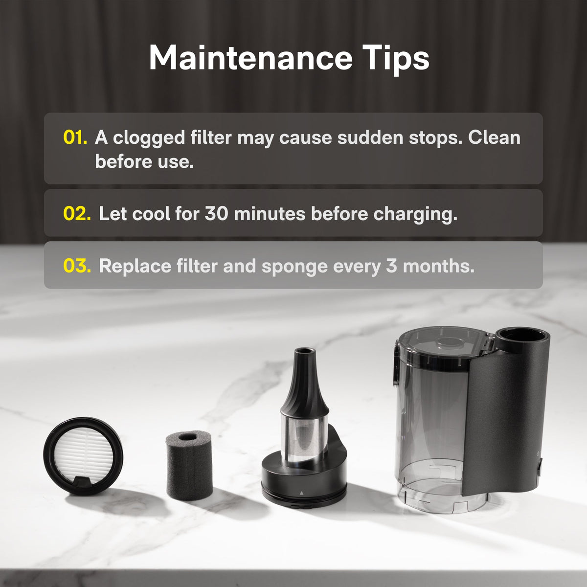 HOTO BlowVac handheld vacuum – Care and maintenance