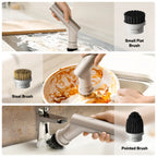HOTO Electric Kitchen Spin Scrubber, 9-in-1 Power Cleaning Brush Set, 300 RPM High-Torque Motor, IPX7 Waterproof, 4000mAh Rechargeable Battery, Multi-Surface Cleaner for Kitchen Sink, Tiles, Stovetops & Bathroom - Hoto India