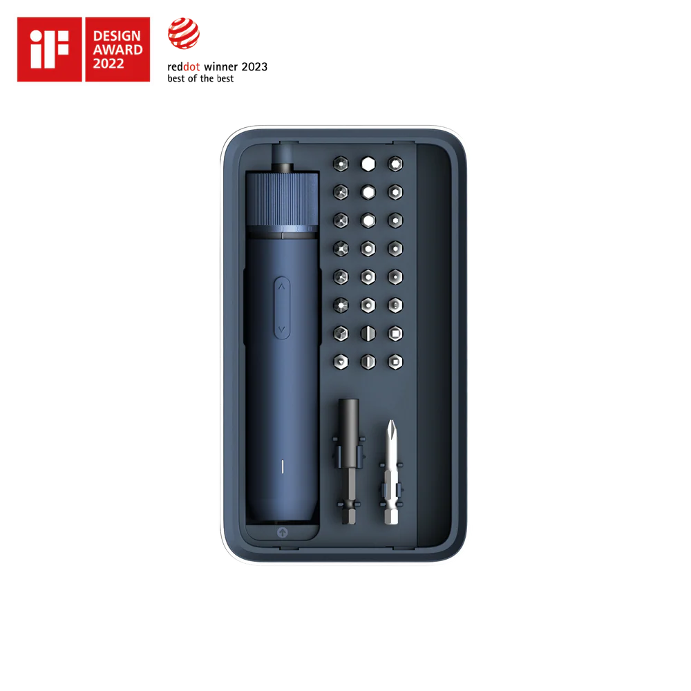 HOTO Electric Screwdriver Kit, 3.6V Cordless Screwdriver Set, Upgraded Capacity, Magnetic Case Lid, Mechanical Knob, 25 S2-steel Bits, 1500 mAh 800 Times, Manual & Electric, USB-C Charging, LED Light - Hoto India