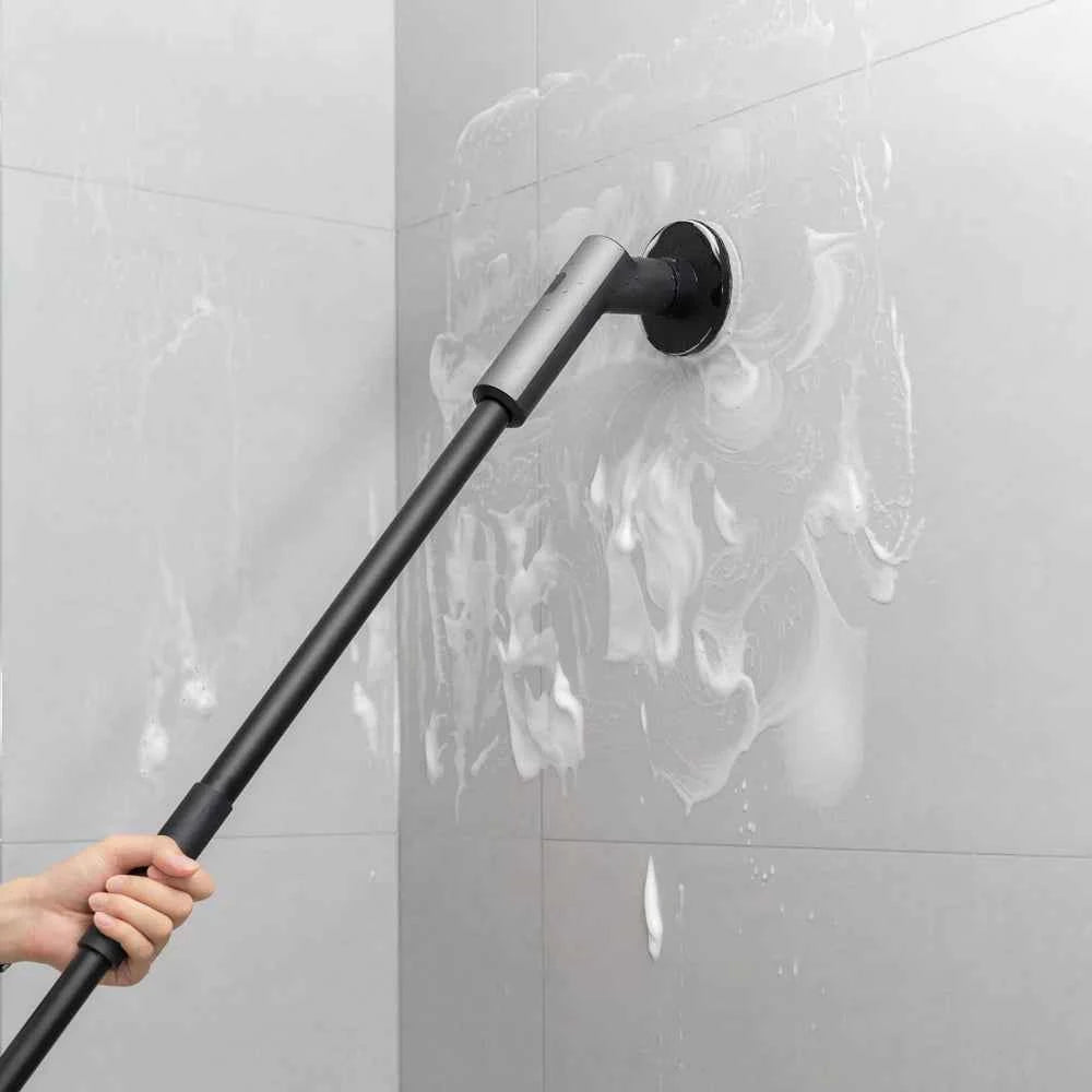 HOTO Electric Spin Scrubber – Cordless Long-Handle Cleaning Brush with 6 Replaceable Heads, IPX7 Waterproof, Up to 110 Min Runtime, for Bathroom, Floor, Tile & Kitchen