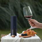 HOTO Electric Wine Opener, Cordless Automatic Corkscrew with One-Touch Operation | Stainless Steel Design for Wine Bottles (HLE0005GL / QWKPQ001)