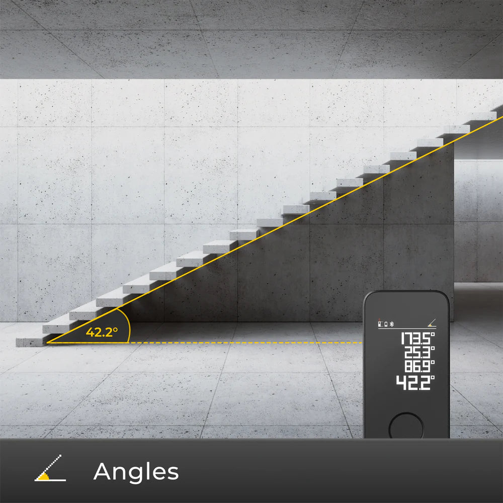 HOTO Laser Measure Pro – Smart Digital Laser Distance Meter (Up to 50 m/164 ft), Bluetooth App Sync, 5 Measuring Modes, USB-C Rechargeable - Hoto India