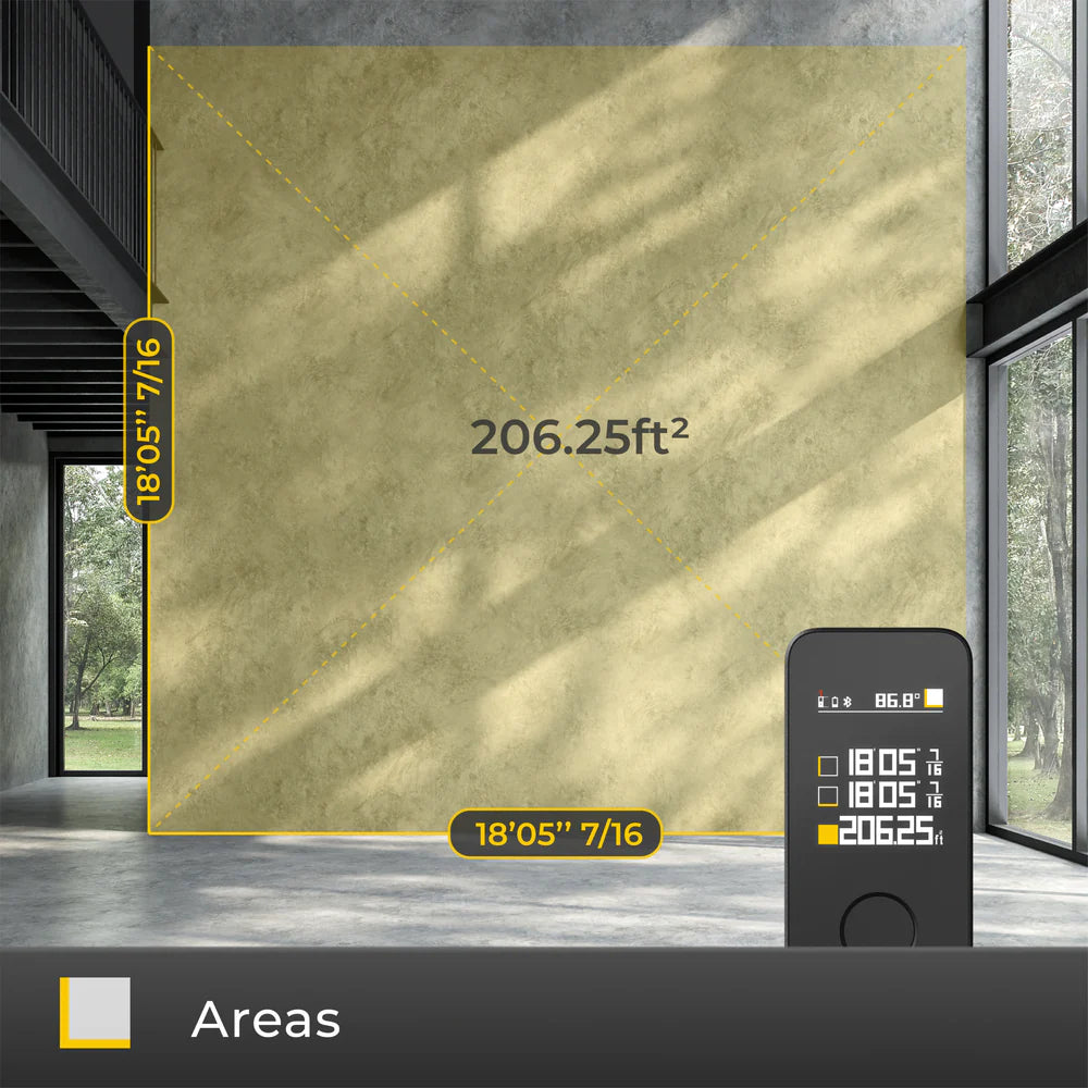 HOTO Laser Measure Pro – Smart Digital Laser Distance Meter (Up to 50 m/164 ft), Bluetooth App Sync, 5 Measuring Modes, USB-C Rechargeable - Hoto India