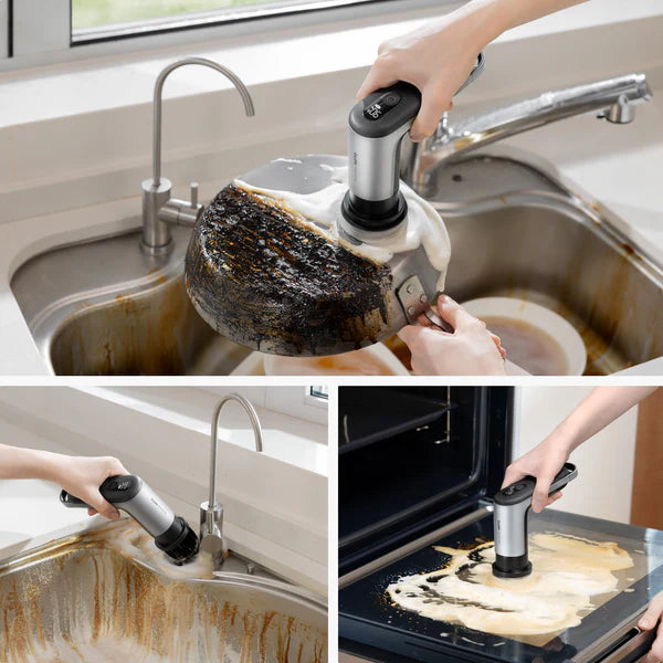 HOTO Grip™ Cordless Spin Scrubber – Lightweight, IPX7 Waterproof, 400 RPM Cleaning Power