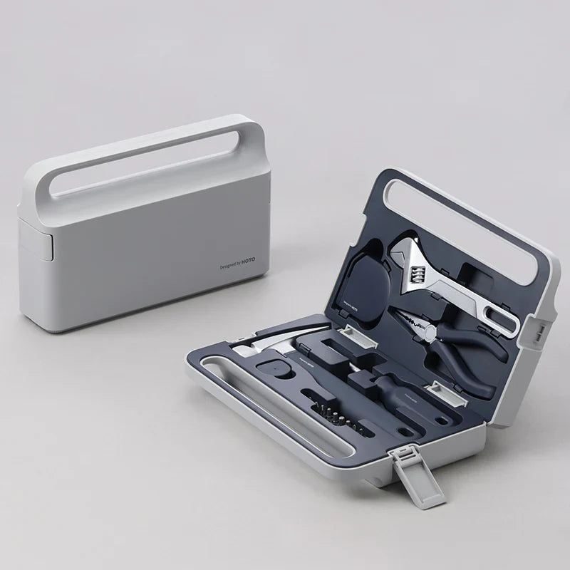 HOTO Manual Tool Set | 6-Piece Hand Tool Kit with Hammer, Adjustable Wrench, Needle-nose Pliers, Screwdriver with 10 Bits & Self-Lock Tape Measure – Compact DIY Home Repair Toolbox - Hoto India